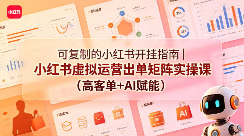 可复制的小红书开挂指南｜小红书虚拟运营出单矩阵实操课（高客单+AI赋能）-知行阁轻创网-分享网络赚钱项目-全网首发副业项目实操平台-副业创业项目网