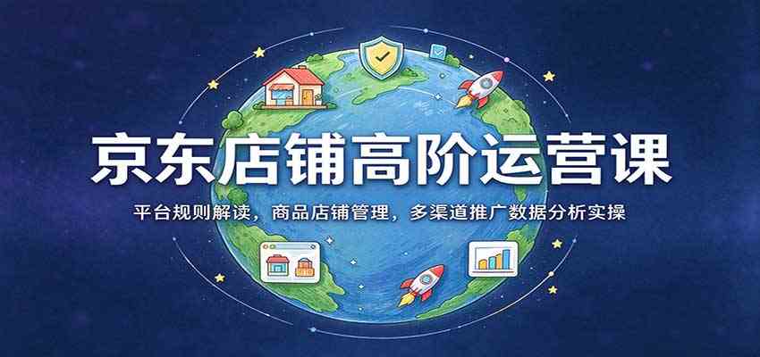 京东店铺高阶运营课：平台规则解读，商品店铺管理，多渠道推广数据分析实操-知行阁轻创网-分享网络赚钱项目-全网首发副业项目实操平台-副业创业项目网