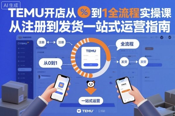 TEMU开店从0到1全流程实操课，从注册到发货一站式运营指南-知行阁轻创网-分享网络赚钱项目-全网首发副业项目实操平台-副业创业项目网
