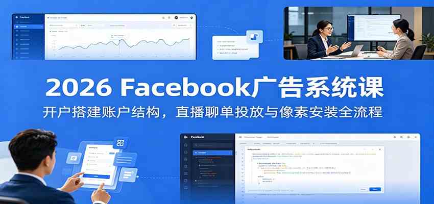 2026 Facebook广告系统课：开户搭建账户结构，直播聊单投放与像素安装全流程-知行阁轻创网-分享网络赚钱项目-全网首发副业项目实操平台-副业创业项目网