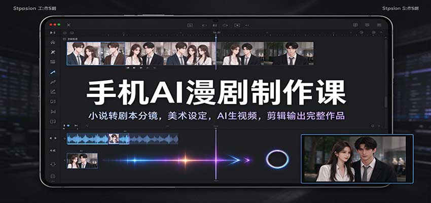 手机AI漫剧制作课：小说转剧本分镜，美术设定，AI生视频，剪辑输出完整作品-知行阁轻创网-分享网络赚钱项目-全网首发副业项目实操平台-副业创业项目网