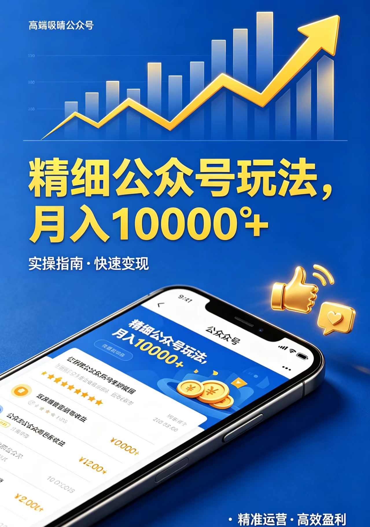 精细公众号玩法，月入10000+，实操指南，快速变现-知行阁轻创网-分享网络赚钱项目-全网首发副业项目实操平台-副业创业项目网