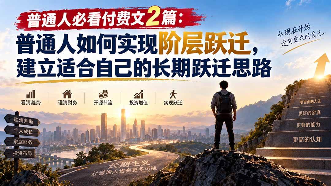 （20262期）普通人必看付费文2篇：普通人如何实现阶层跃迁，建立适合自己的长期跃迁思路-知行阁轻创网-分享网络赚钱项目-全网首发副业项目实操平台-副业创业项目网