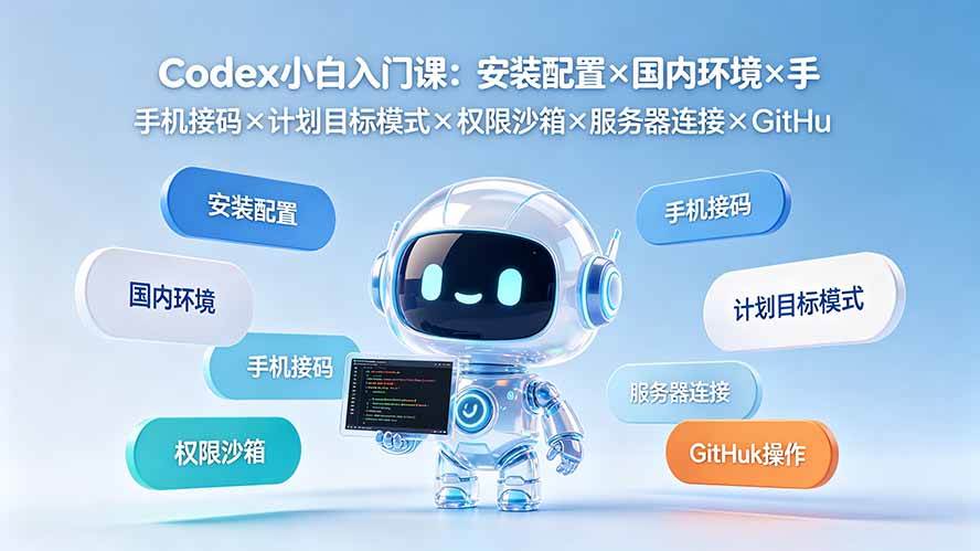 （19402期）Codex小白入门课：安装配置×国内环境×手机接码×计划目标模式×权限沙箱×服务器连接×GitHub操作-知行阁轻创网-分享网络赚钱项目-全网首发副业项目实操平台-副业创业项目网