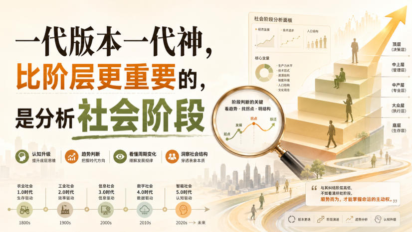 付费文章：一代版本一代神，比阶层更重要的，是分析社会阶段-知行阁轻创网-分享网络赚钱项目-全网首发副业项目实操平台-副业创业项目网