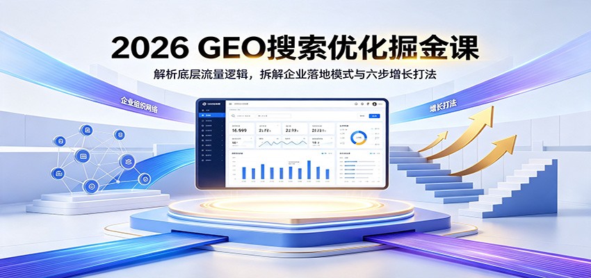 2026 GEO搜索优化掘金课：解析底层流量逻辑，拆解企业落地模式与六步增长打法-知行阁轻创网-分享网络赚钱项目-全网首发副业项目实操平台-副业创业项目网