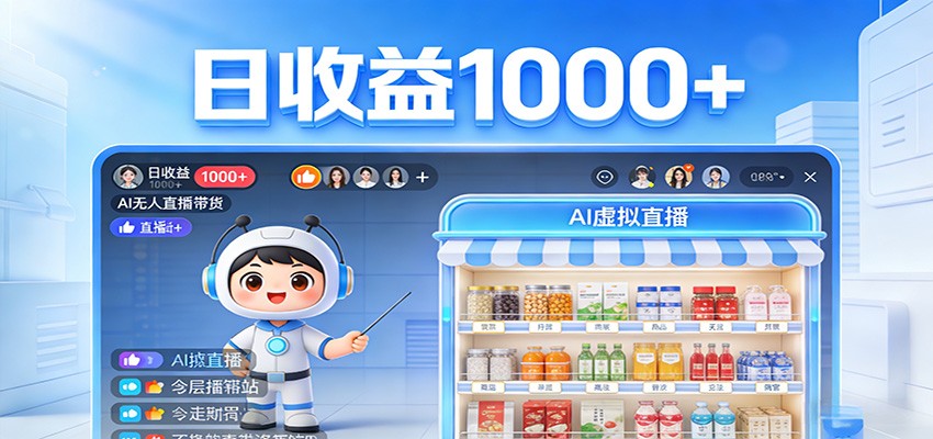 不用露脸不用说话，24小时自动卖货赚钱，全天自动直播，收益看得见-知行阁轻创网-分享网络赚钱项目-全网首发副业项目实操平台-副业创业项目网