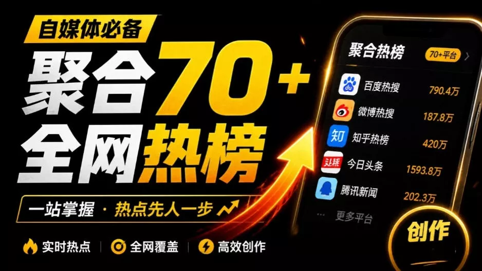 群友做了个非常不错的热点汇总工具！自媒体达人必备，聚合70+热榜信息，简约美观rebang-helper