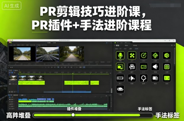 PR剪辑技巧进阶课，PR插件+手法进阶课程-知行阁轻创网-分享网络赚钱项目-全网首发副业项目实操平台-副业创业项目网