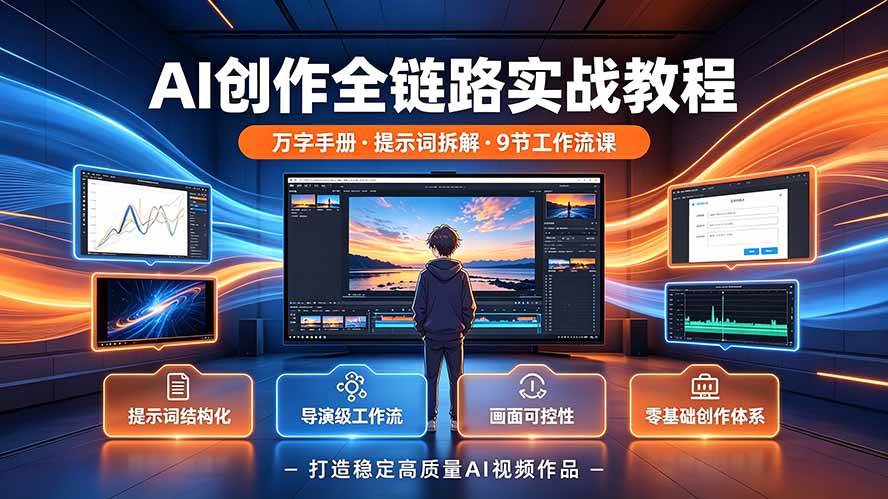 (19247期)AI创作全链路实战教程|万字手册·提示词拆解·9节工作流课,打造稳定高质量AI视频作品 (19247期)AI创作全链路实战教程|万字手册·提示词拆解·9节工作流课,打造稳定高质量AI视频作品