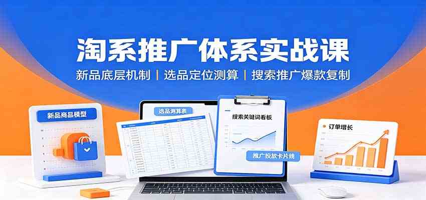 淘系推广体系实战课：新品底层机制，选品定位测算，搜索推广爆款复制-知行阁轻创网-分享网络赚钱项目-全网首发副业项目实操平台-副业创业项目网