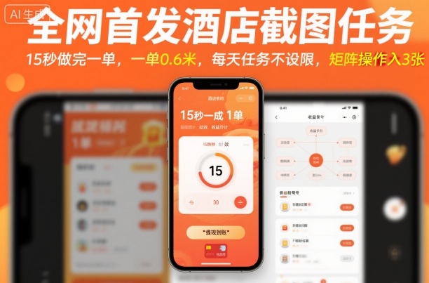 全网首发酒店截图任务，15秒做完一单，一单0.6米，每天任务不设限，矩阵操作日入3张【揭秘】-知行阁轻创网-分享网络赚钱项目-全网首发副业项目实操平台-副业创业项目网