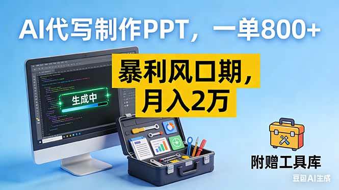 （16967期）AI代写制作PPT，一单800+， 暴利风口期，月入2万【附工具】-知行阁轻创网-分享网络赚钱项目-全网首发副业项目实操平台-副业创业项目网