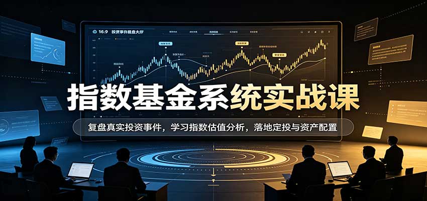 指数基金系统实战课:复盘真实投资事件,学习指数估值分析,落地定投与资产配置-知行阁轻创网-分享网络赚钱项目-全网首发副业项目实操平台-副业创业项目网
