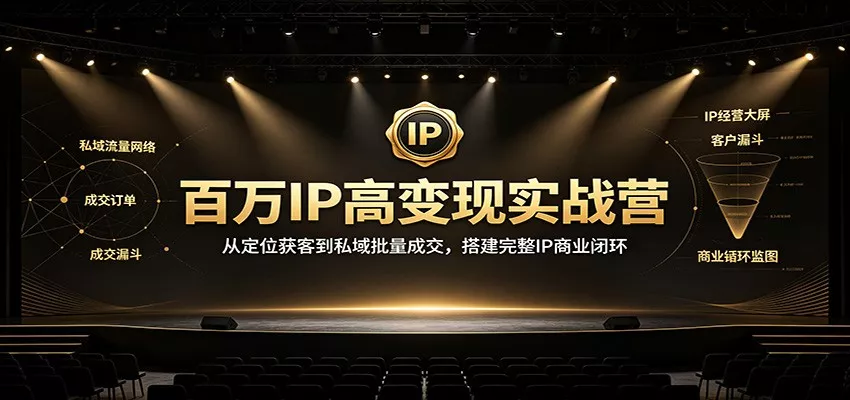 百万IP高变现实战营：从定位获客到私域批量成交，搭建完整IP商业闭环-知行阁轻创网-分享网络赚钱项目-全网首发副业项目实操平台-副业创业项目网