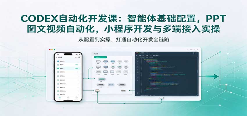 CODEX自动化开发课：智能体基础配置，PPT图文视频自动化，小程序开发与多端接入实操-知行阁轻创网-分享网络赚钱项目-全网首发副业项目实操平台-副业创业项目网