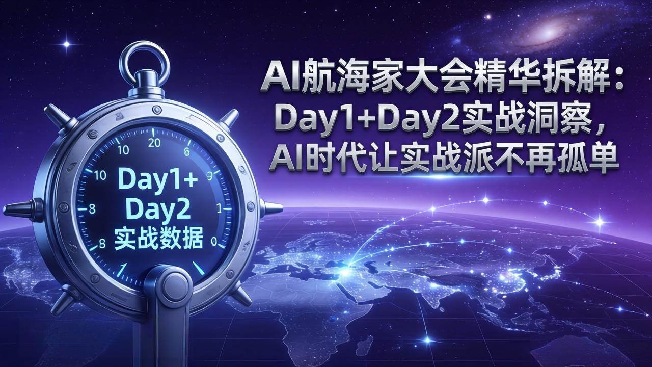 （17867期）AI航海家大会精华拆解：Day1+Day2实战洞察，AI时代让实战派不再孤单-知行阁轻创网-分享网络赚钱项目-全网首发副业项目实操平台-副业创业项目网
