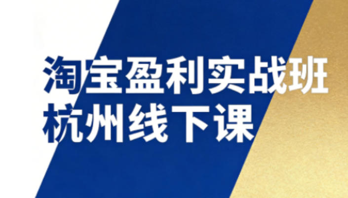 淘宝盈利实战班杭州线下课12月26-28日(音频+字幕)，帮你掌握SOP流程+12门核心技术-知行阁轻创网-分享网络赚钱项目-全网首发副业项目实操平台-副业创业项目网