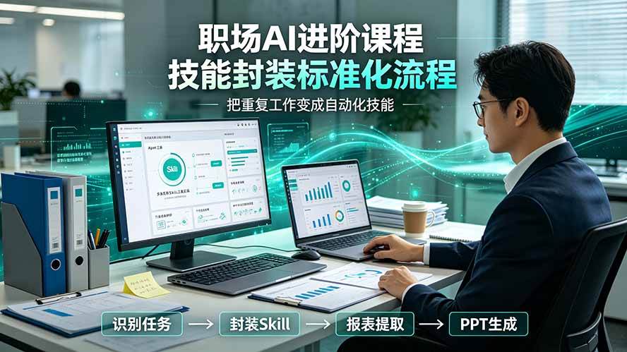 (19369期)职场AI进阶课程;多类实用Skill工具实操,专属技能封装标准化流程,报表行业报告一键提取核心内容-知行阁轻创网-分享网络赚钱项目-全网首发副业项目实操平台-副业创业项目网