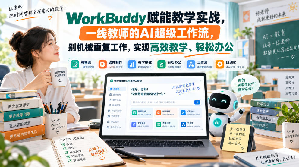 WorkBuddy赋能教学实战，一线教师的AI超级工作流，别机械重复工作，实现高效教学、轻松办公-知行阁轻创网-分享网络赚钱项目-全网首发副业项目实操平台-副业创业项目网