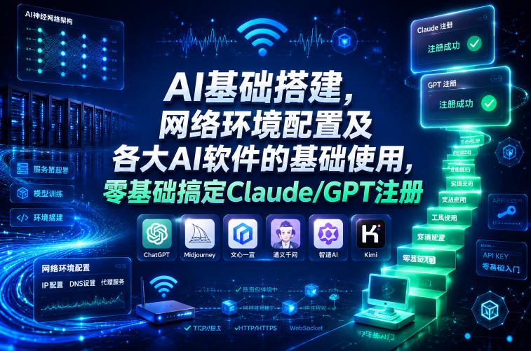 AI基础搭建,网络环境配置及各大AI软件的基础使用,零基础搞定Claude/GPT注册-知行阁轻创网-分享网络赚钱项目-全网首发副业项目实操平台-副业创业项目网