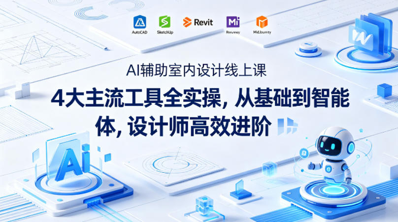 AI辅助室内设计线上课｜4大主流工具全实操，从基础到智能体，设计师高效进阶-知行阁轻创网-分享网络赚钱项目-全网首发副业项目实操平台-副业创业项目网