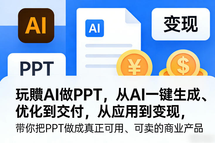玩賺AI做PPT，从AI一键生成、优化到交付，从应用到变现，带你把PPT做成真正可用、可卖的商业产品（更新0421）-知行阁轻创网-分享网络赚钱项目-全网首发副业项目实操平台-副业创业项目网