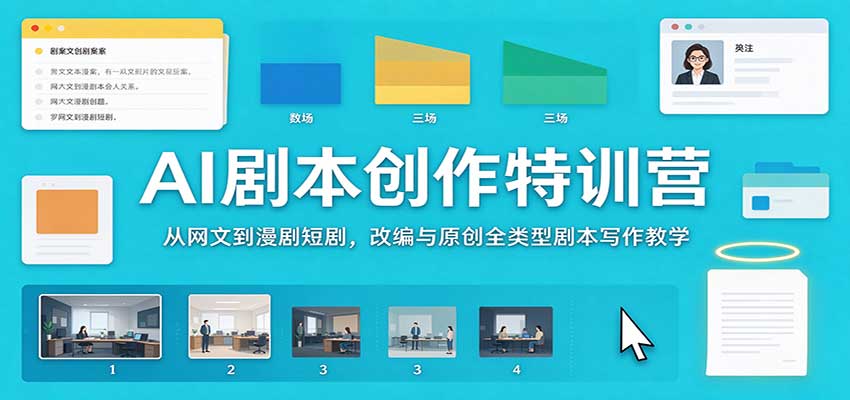 AI剧本创作特训营：从网文到漫剧短剧，改编与原创全类型剧本写作教学-知行阁轻创网-分享网络赚钱项目-全网首发副业项目实操平台-副业创业项目网