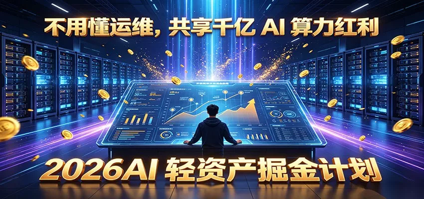 不用懂运维,共享千亿 AI 算力红利,2026AI 轻资产掘金计划-知行阁轻创网-分享网络赚钱项目-全网首发副业项目实操平台-副业创业项目网