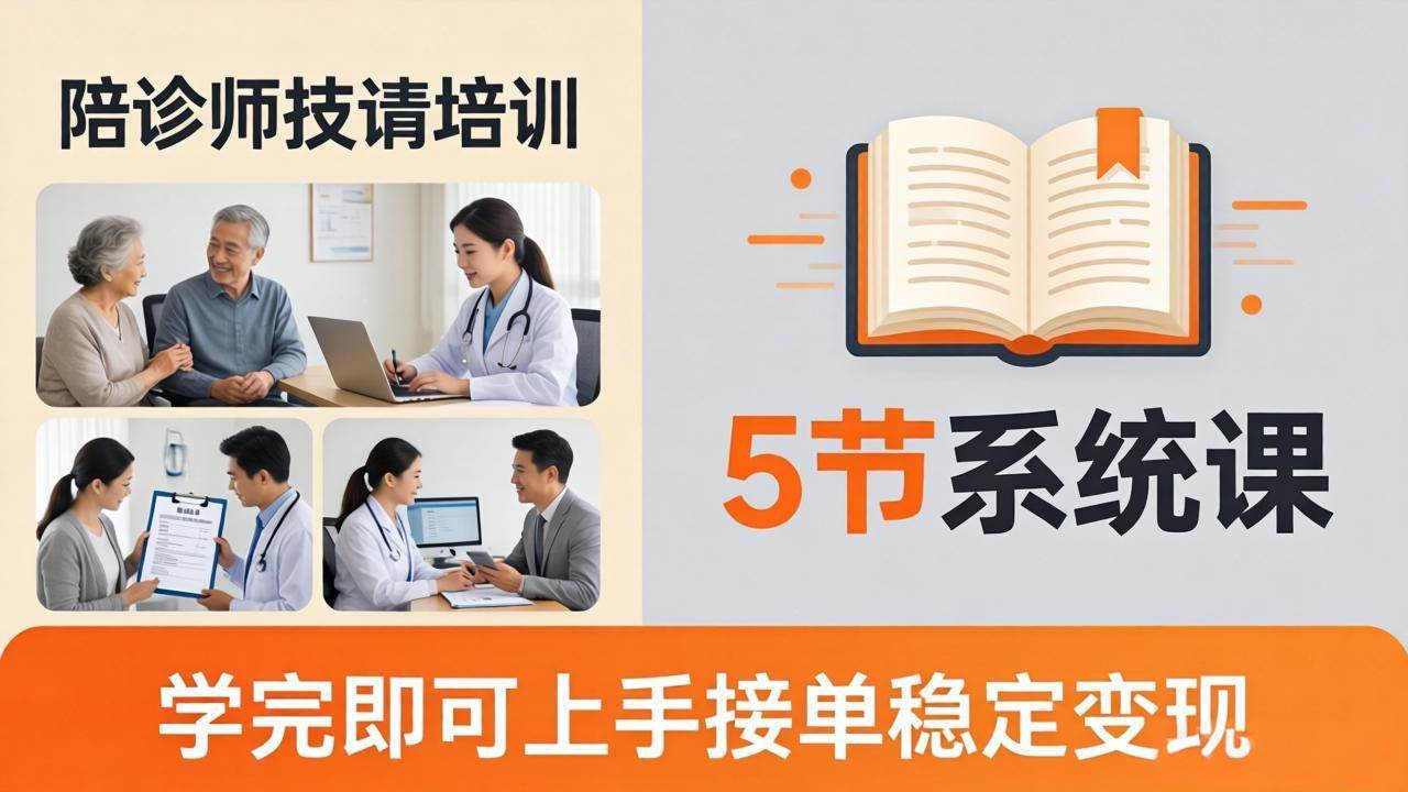 （18116期）想做陪诊师不知从何下手？5节系统课教你掌握核心技能，学完即可上手接单稳定变现-知行阁轻创网-分享网络赚钱项目-全网首发副业项目实操平台-副业创业项目网