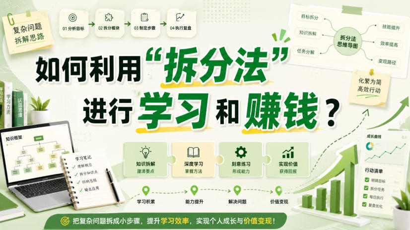 付费文章：如何利用“拆分法”进行学习和賺钱？-知行阁轻创网-分享网络赚钱项目-全网首发副业项目实操平台-副业创业项目网