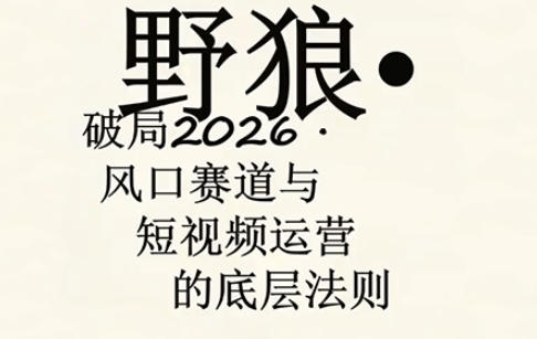 野狼团队·多平台实操运营课，覆盖AI口播、服装、好物、漫剪等热门玩法（更新4月）-知行阁轻创网-分享网络赚钱项目-全网首发副业项目实操平台-副业创业项目网
