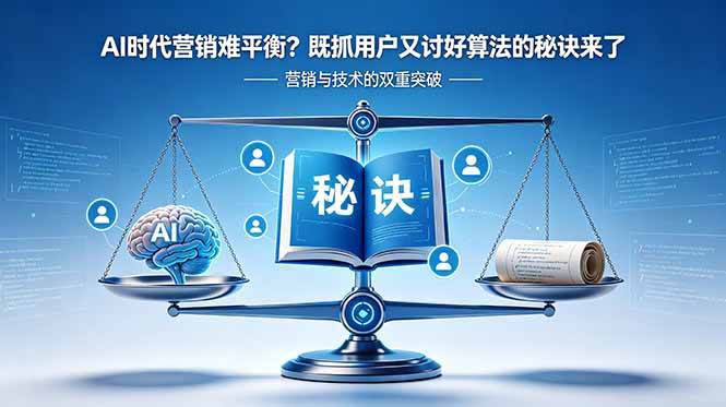 (18600期)AI时代营销难平衡?既抓用户又讨好算法的秘诀来了【原创双语字幕】-知行阁轻创网-分享网络赚钱项目-全网首发副业项目实操平台-副业创业项目网