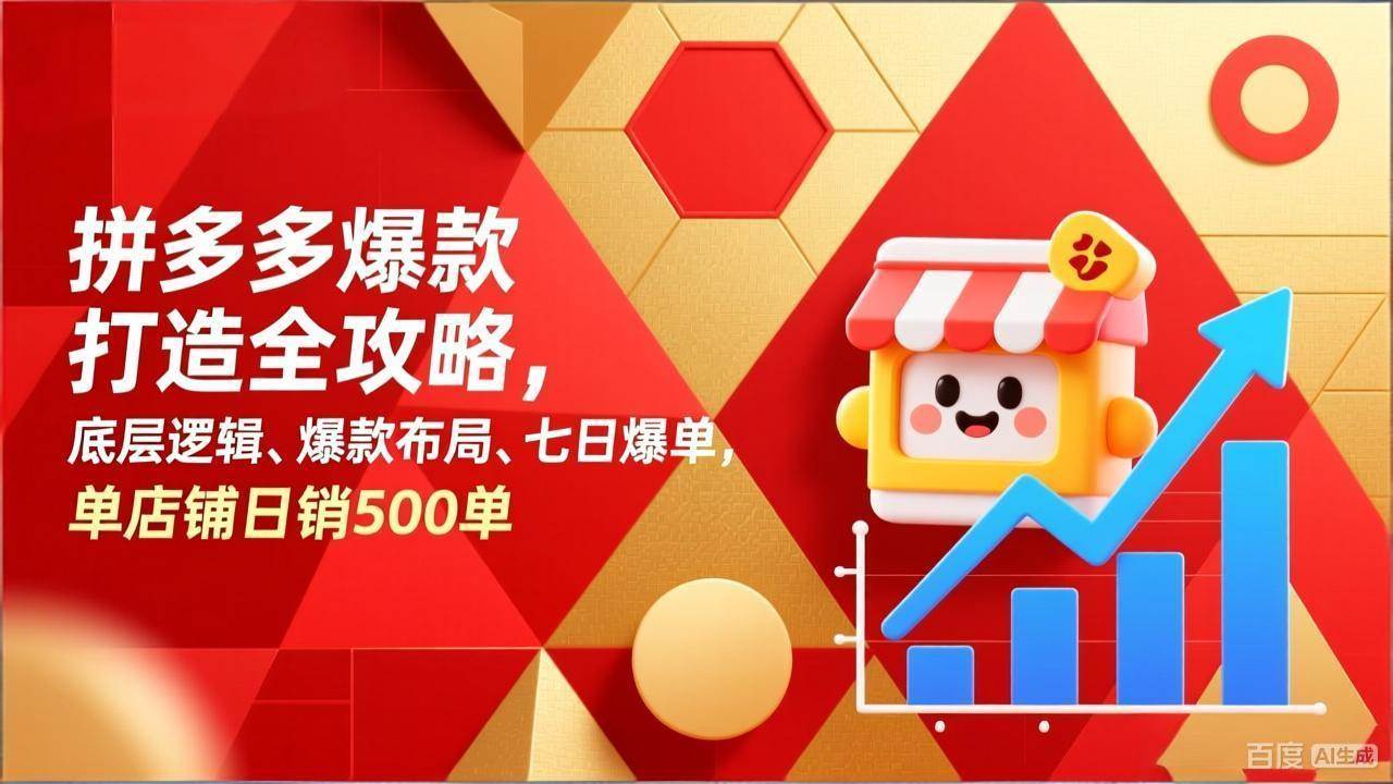 （17346期）拼多多爆款打造全攻略，底层逻辑、爆款布局、七日爆单，单店铺日销500单-知行阁轻创网-分享网络赚钱项目-全网首发副业项目实操平台-副业创业项目网