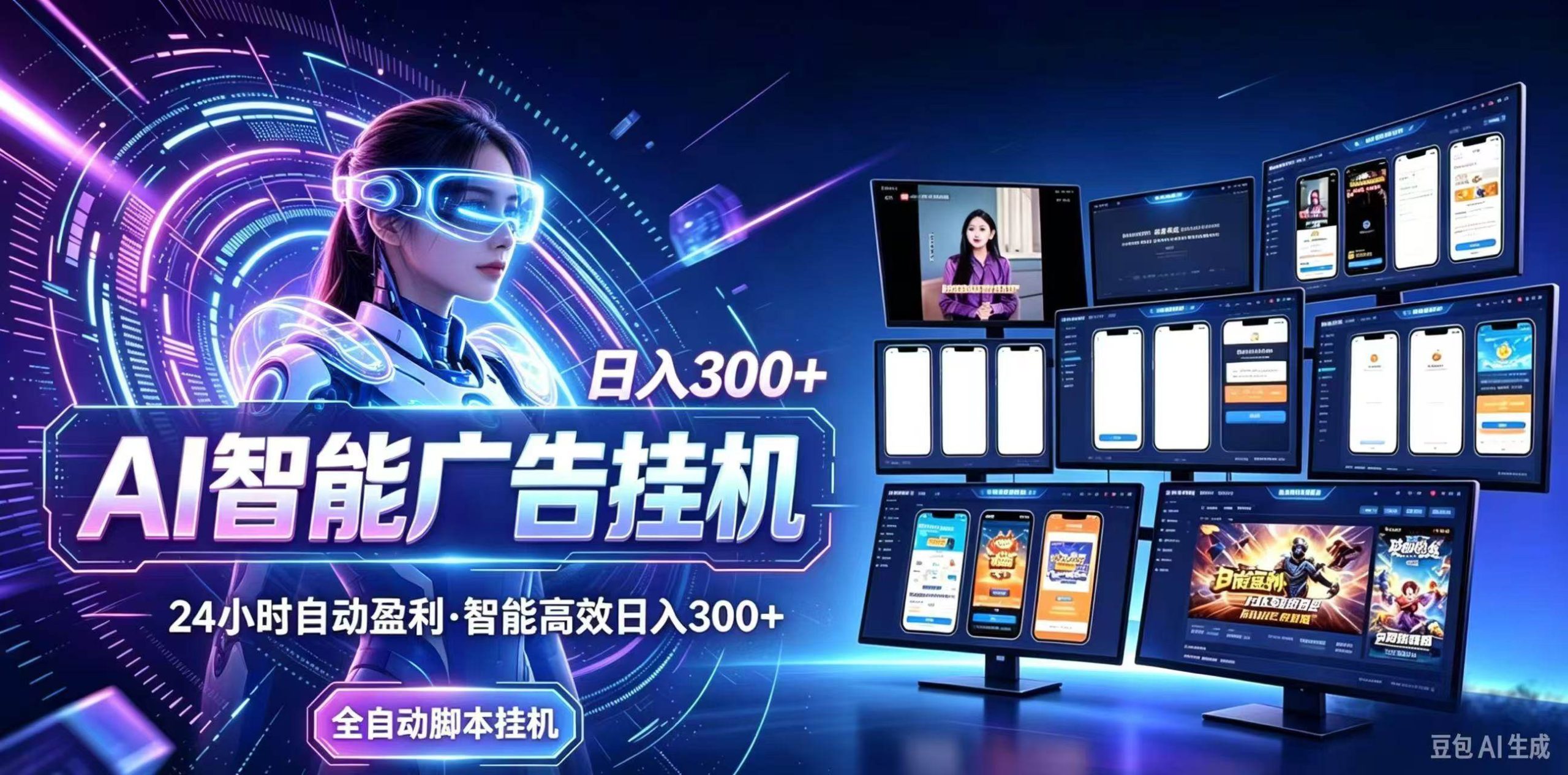 （21068期）24小时AI广告挂机｜在家就能做的被动副业-知行阁轻创网-分享网络赚钱项目-全网首发副业项目实操平台-副业创业项目网