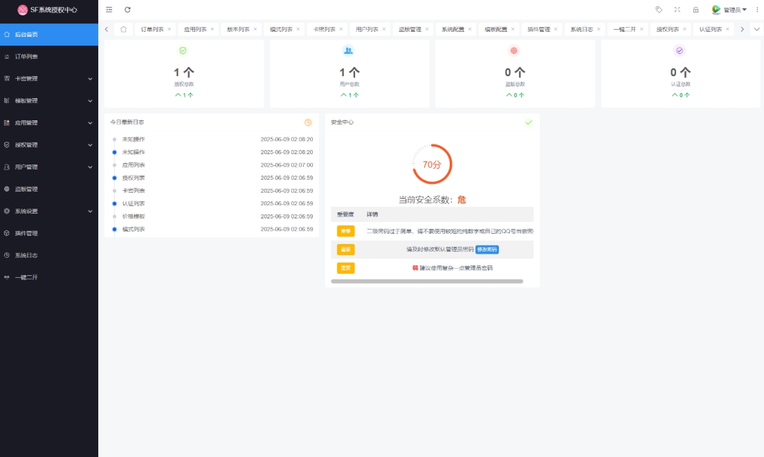 图片[1]-A2822最新SF授权系统源码 多应用综合验证系统 全开源无加密v5.2版本-柠檬源码网