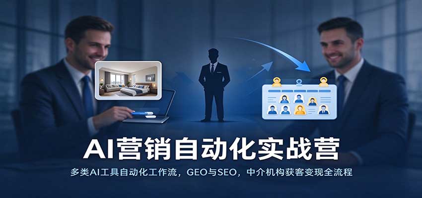 AI营销自动化实战营：多类AI工具自动化工作流，GEO与SEO，中介机构获客变现全流程-知行阁轻创网-分享网络赚钱项目-全网首发副业项目实操平台-副业创业项目网
