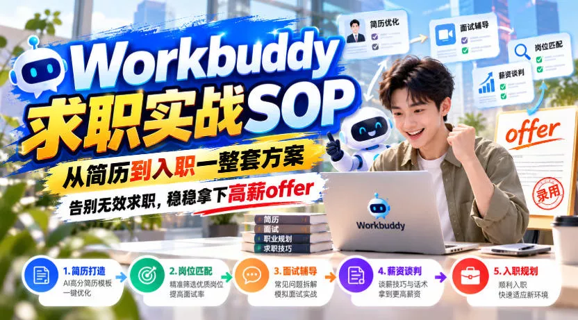 Workbuddy求职实战SOP,从简历到入职一整套方案,告别无效求职,稳稳拿下高薪offer-知行阁轻创网-分享网络赚钱项目-全网首发副业项目实操平台-副业创业项目网