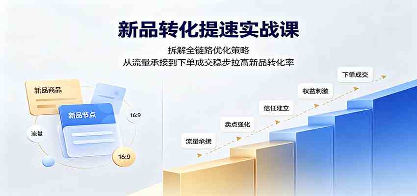 新品转化提速实战课:拆解全链路优化策略,从流量承接到下单成交稳步拉高新品转化率-知行阁轻创网-分享网络赚钱项目-全网首发副业项目实操平台-副业创业项目网