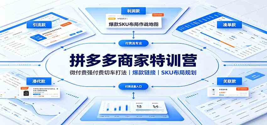 拼多多商家特训营:微付费强付费切车打法,爆款链接,SKU布局规划 拼多多商家特训营:微付费强付费切车打法,爆款链接,SKU布局规划
