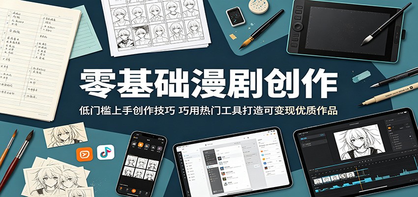 零基础漫剧创作：低门槛上手创作技巧，巧用热门工具打造可变现优质作品-知行阁轻创网-分享网络赚钱项目-全网首发副业项目实操平台-副业创业项目网