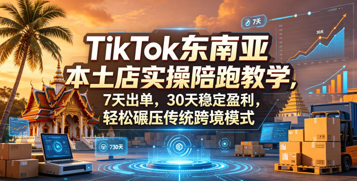 TikTok东南亚本土店实操陪跑教学，7天出单，30天稳定盈利，轻松碾压传统跨境模式（更新0819）-知行阁轻创网-分享网络赚钱项目-全网首发副业项目实操平台-副业创业项目网