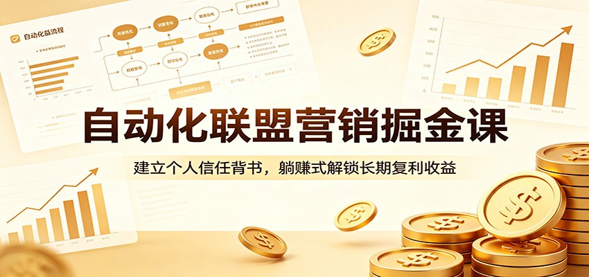 自动化联盟营销掘金课：建立个人信任背书，躺赚式解锁长期复利收益-知行阁轻创网-分享网络赚钱项目-全网首发副业项目实操平台-副业创业项目网