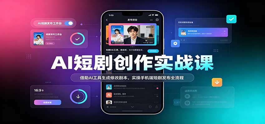 AI短剧创作实战课:借助AI工具生成修改剧本,实操手机端短剧发布全流程-知行阁轻创网-分享网络赚钱项目-全网首发副业项目实操平台-副业创业项目网