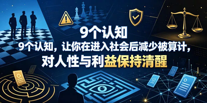 付费文章：9个认知，让你在进入社会后减少被算计，对人性与利益保持清醒-知行阁轻创网-分享网络赚钱项目-全网首发副业项目实操平台-副业创业项目网