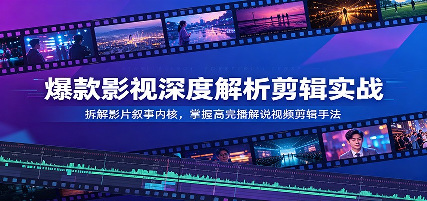 爆款影视深度解析剪辑实战：拆解影片叙事内核，掌握高完播解说视频剪辑手法-知行阁轻创网-分享网络赚钱项目-全网首发副业项目实操平台-副业创业项目网