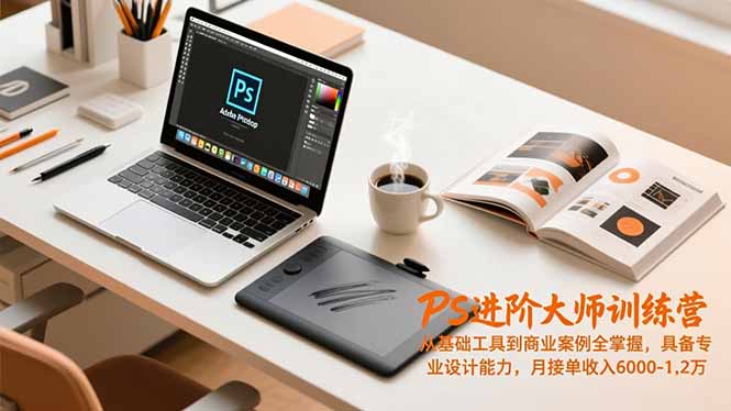 PS进阶大师训练营,从基础工具到商业案例全掌握,具备专业设计能力,月接单收入6000-1.2万-知行阁轻创网-分享网络赚钱项目-全网首发副业项目实操平台-副业创业项目网