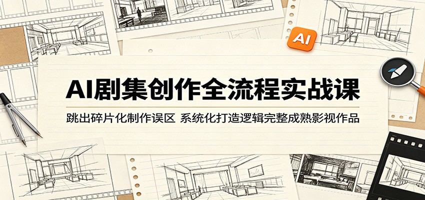 AI剧集创作全流程实战课：跳出碎片化制作误区，系统化打造逻辑完整成熟影视作品-知行阁轻创网-分享网络赚钱项目-全网首发副业项目实操平台-副业创业项目网