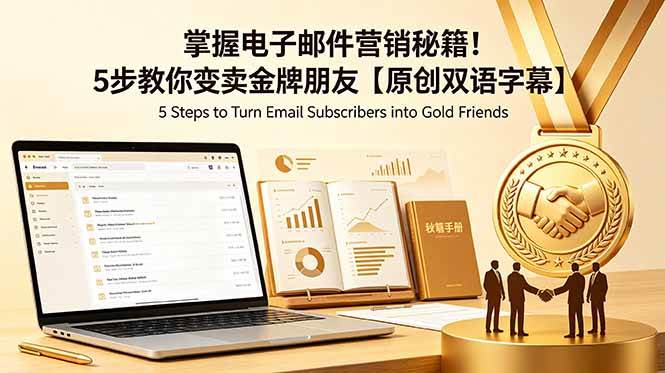 （18923期）掌握电子邮件营销秘籍！5步教你变卖金牌朋友【原创双语字幕】-知行阁轻创网-分享网络赚钱项目-全网首发副业项目实操平台-副业创业项目网