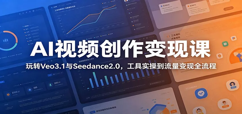 AI视频创作变现课：玩转Veo3.1与Seedance2.0，工具实操到流量变现全流程-知行阁轻创网-分享网络赚钱项目-全网首发副业项目实操平台-副业创业项目网